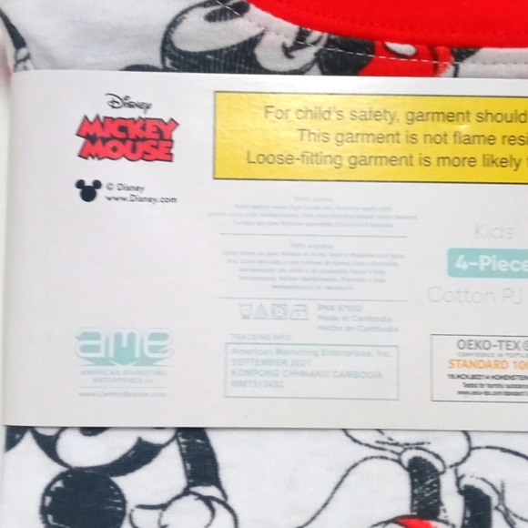 New! Disney Baby Mickey Mouse PJ 4 piece Set BG920 - Picture 5 of 6